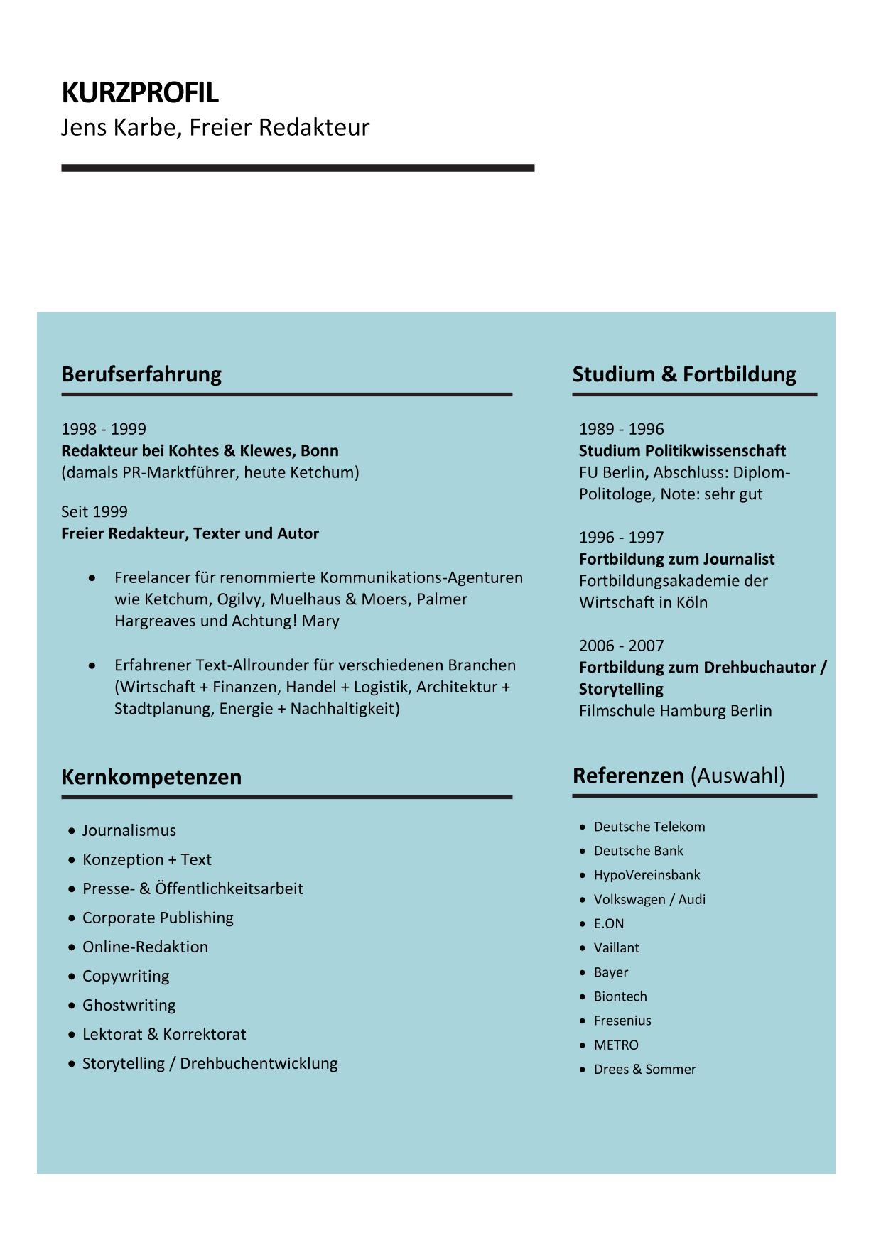 Kurzprofil Jens Karbe
